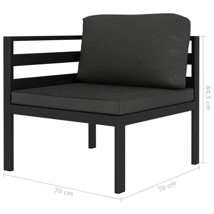 Loungegrupp För Trädgården 5 Delar Med Dynor Aluminium Antracit