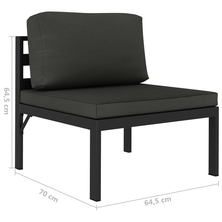 Loungegrupp För Trädgården 5 Delar Med Dynor Aluminium Antracit