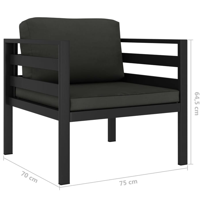 Soffgrupp För Trädgården 5 Delar Med Dynor Aluminium Antracit