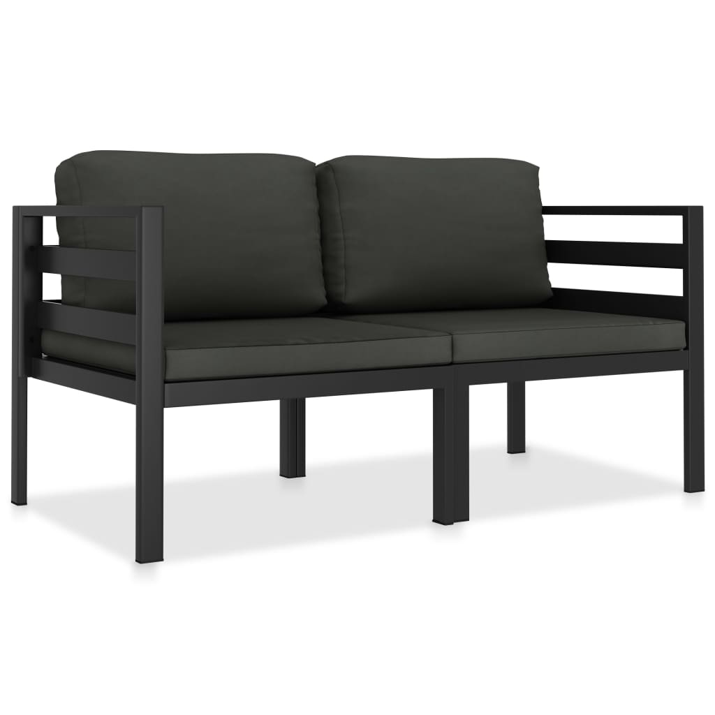 Trädgårdssoffa 4-Sits Med Dynor Aluminium Antracit