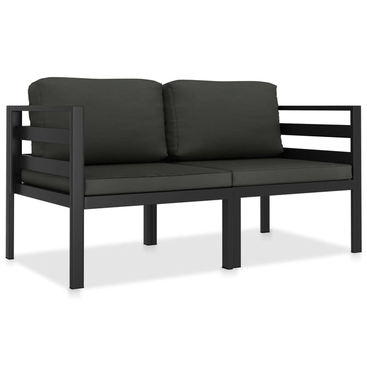 Trädgårdssoffa 4-Sits Med Dynor Aluminium Antracit