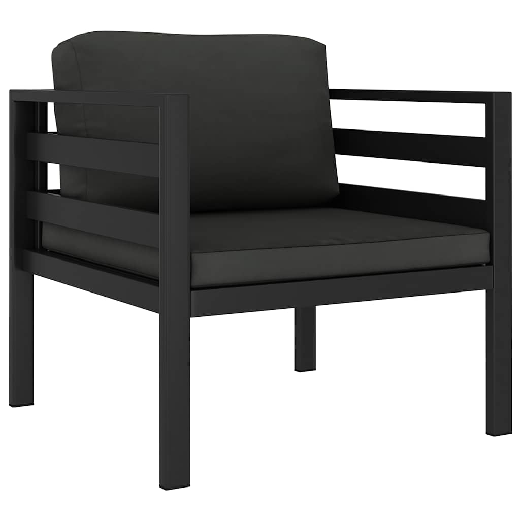 Fåtölj Med Dynor Aluminium Antracit