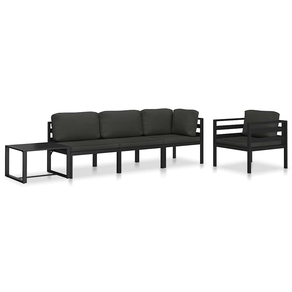 Fåtölj Med Dynor Aluminium Antracit