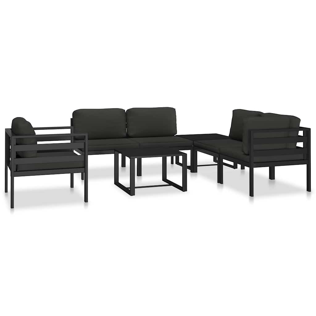 Fåtölj Med Dynor Aluminium Antracit