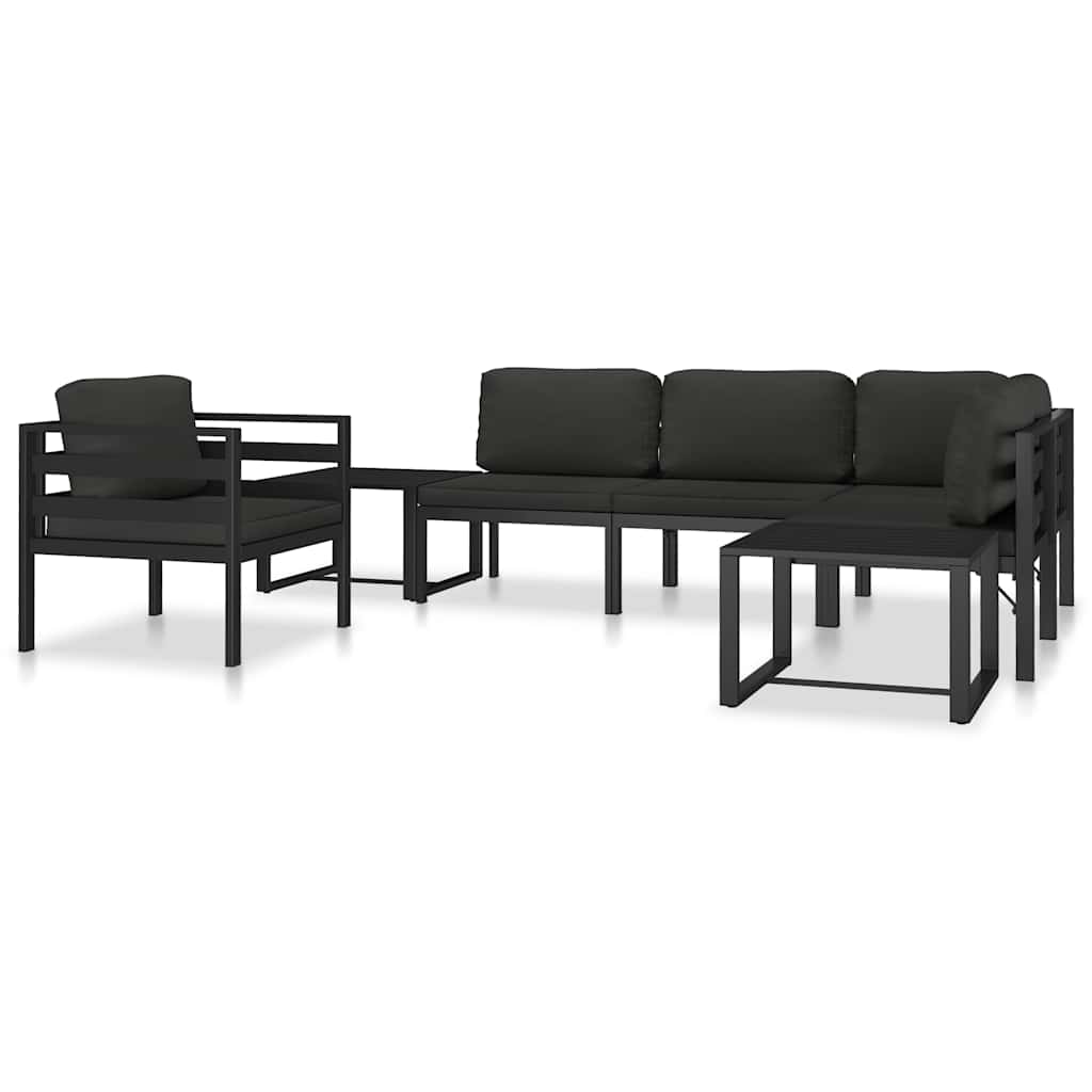 Fåtölj Med Dynor Aluminium Antracit