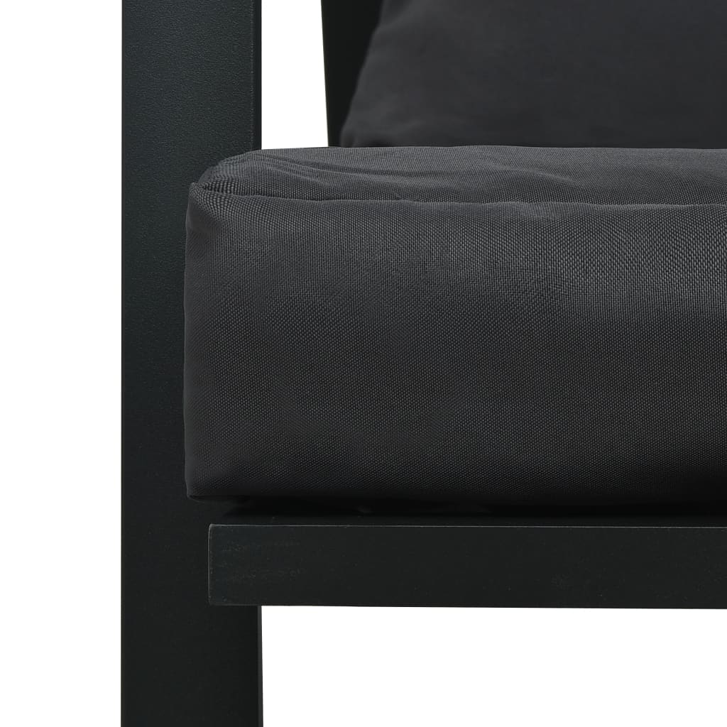 Loungegrupp För Trädgården Med Dynor 5 Delar Aluminium Mörkgrå