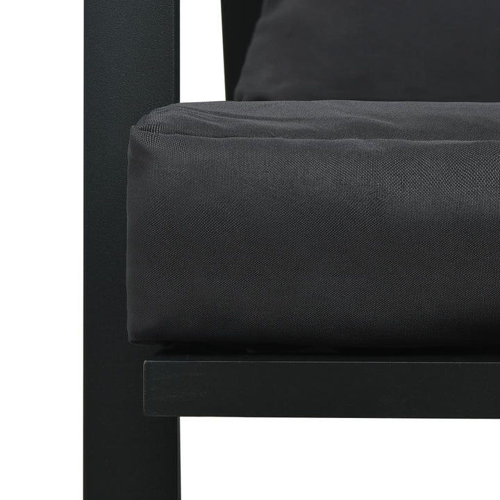 Loungegrupp För Trädgården Med Dynor 5 Delar Aluminium Mörkgrå