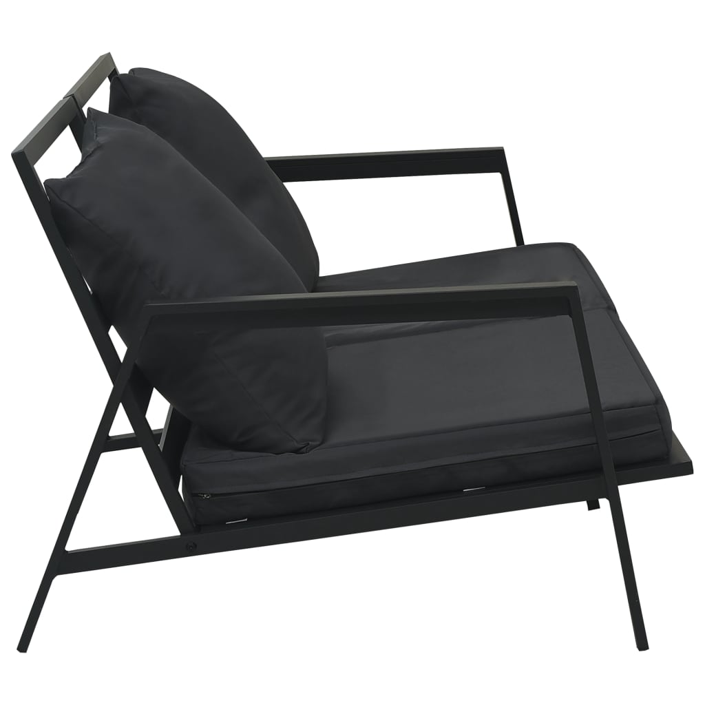 Loungegrupp För Trädgården Med Dynor 5 Delar Aluminium Mörkgrå