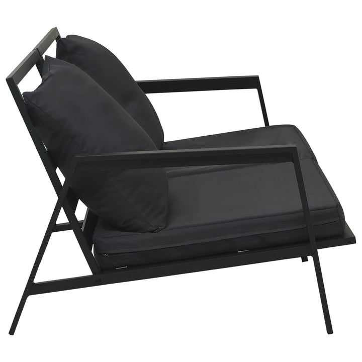 Loungegrupp För Trädgården Med Dynor 5 Delar Aluminium Mörkgrå