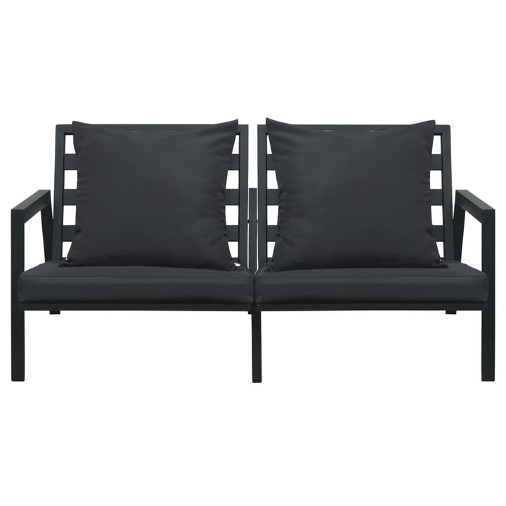 Loungegrupp För Trädgården Med Dynor 5 Delar Aluminium Mörkgrå