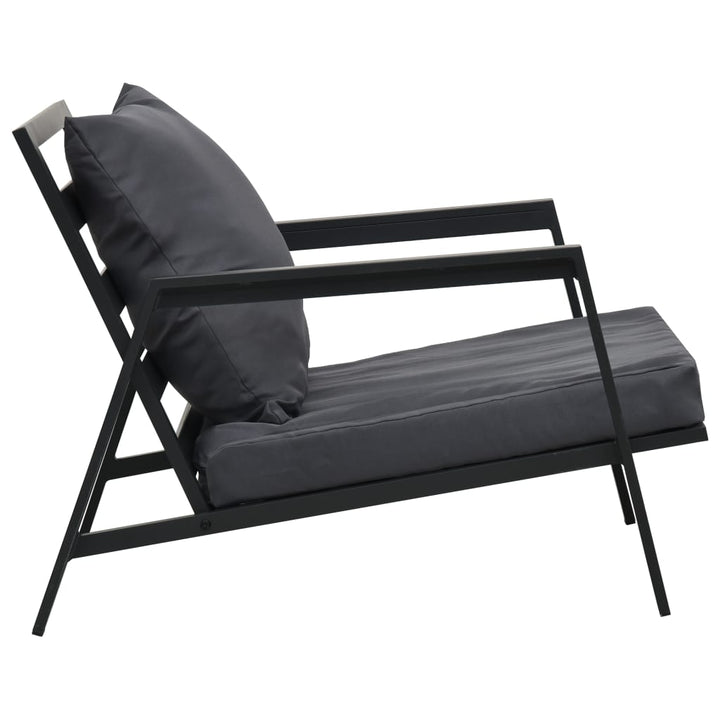 Loungegrupp För Trädgården Med Dynor 5 Delar Aluminium Mörkgrå