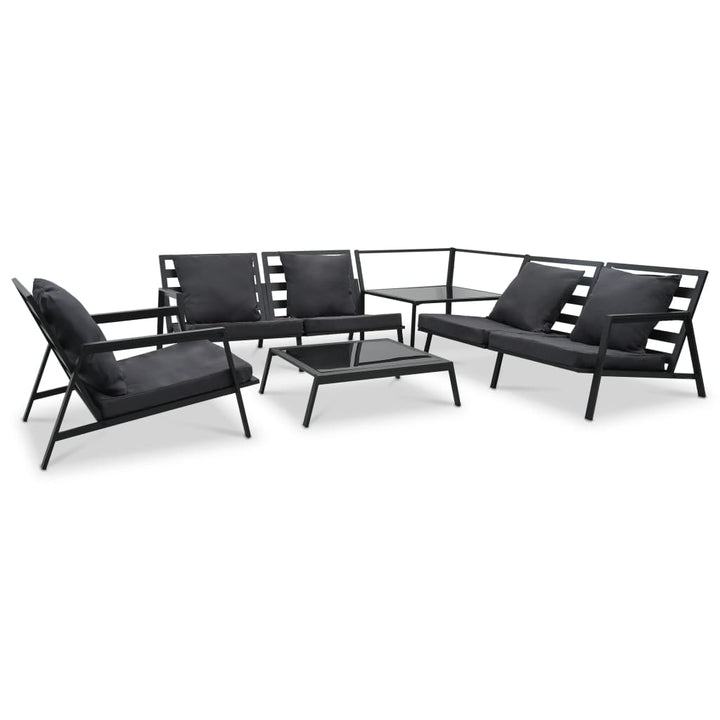 Loungegrupp För Trädgården Med Dynor 5 Delar Aluminium Mörkgrå