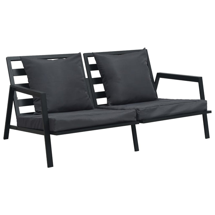 Loungegrupp För Trädgården Med Dynor 5 Delar Aluminium Mörkgrå