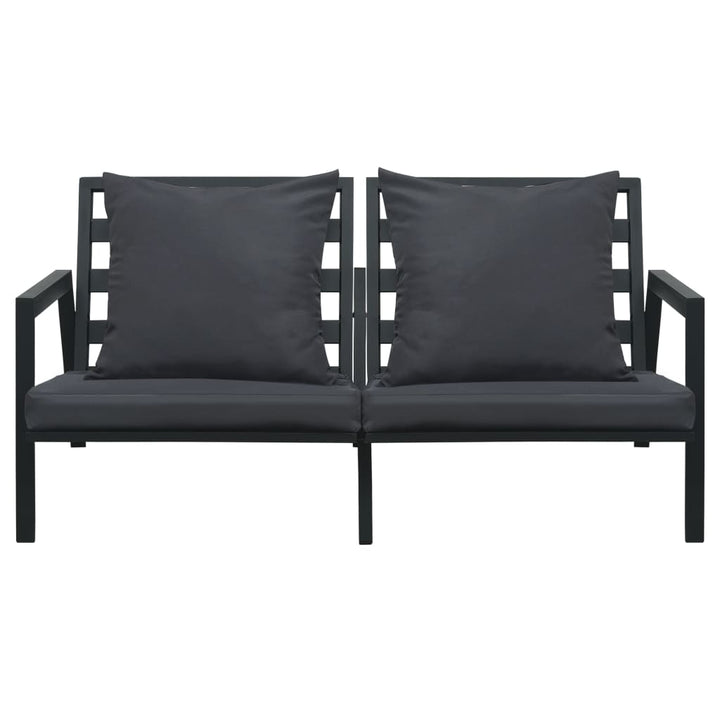 Loungegrupp För Trädgården Med Dynor 5 Delar Aluminium Mörkgrå