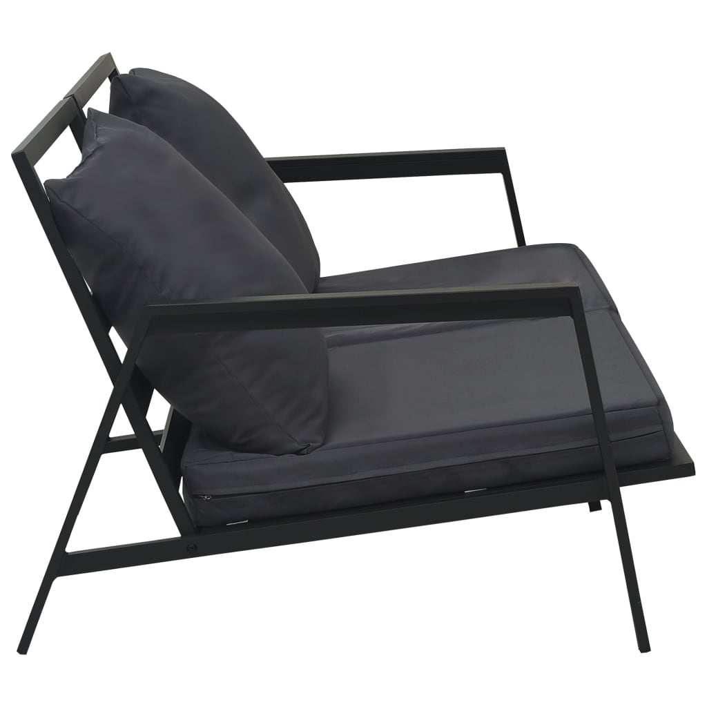 Loungegrupp För Trädgården Med Dynor 5 Delar Aluminium Mörkgrå