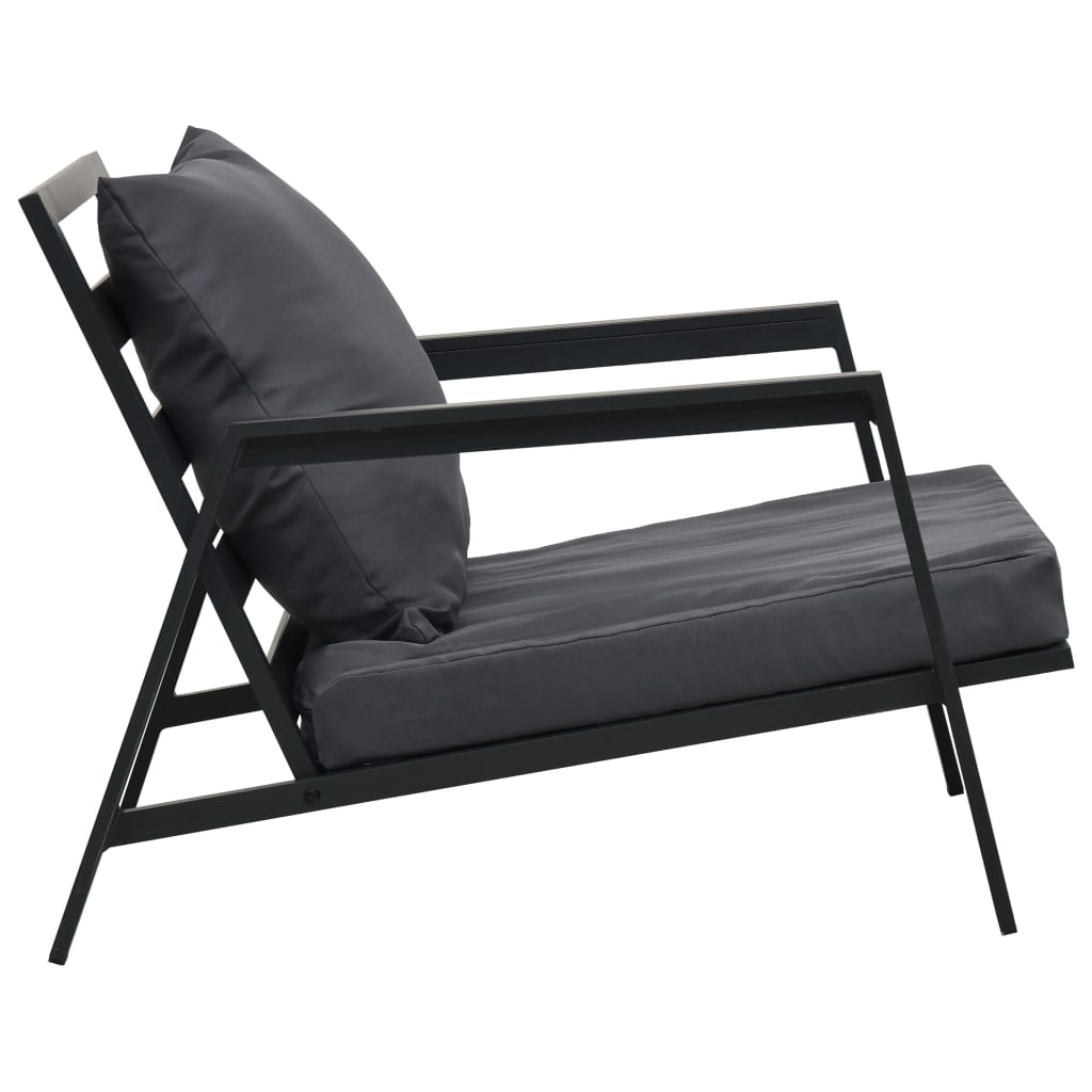 Loungegrupp För Trädgården Med Dynor 5 Delar Aluminium Mörkgrå