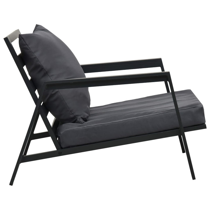 Loungegrupp För Trädgården Med Dynor 5 Delar Aluminium Mörkgrå