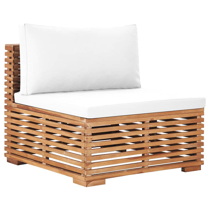Utebord Och Fotpall Med Dyna Massiv Teak
