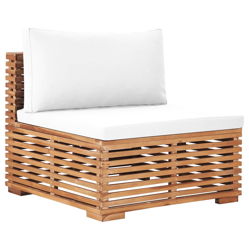 Utebord Och Fotpall Med Dyna Massiv Teak