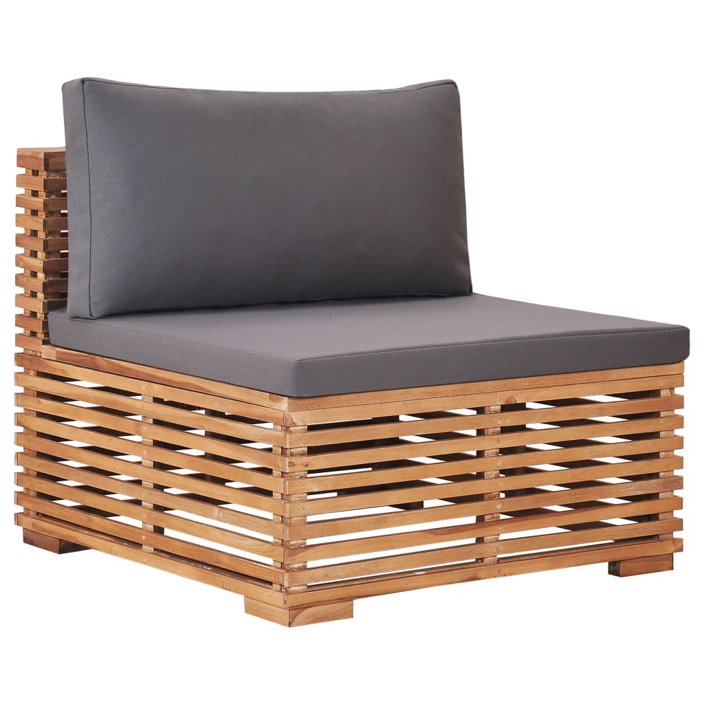 Utebord Och Fotpall Med Dyna Massiv Teak