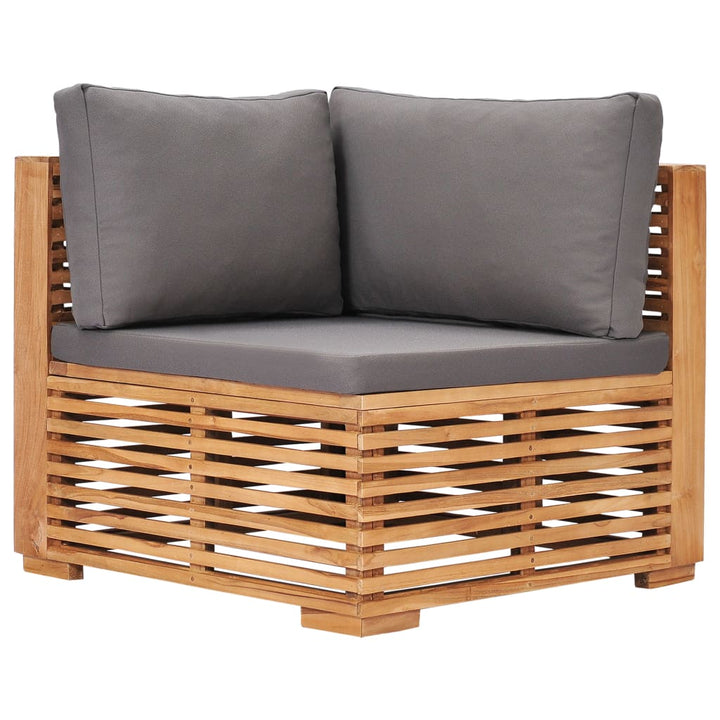 Utebord Och Fotpall Med Dyna Massiv Teak