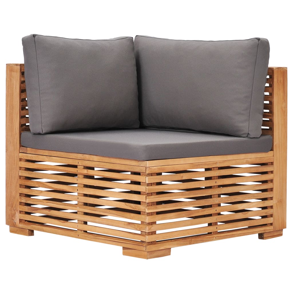 Utebord Och Fotpall Med Dyna Massiv Teak