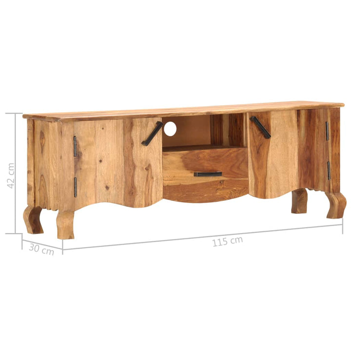 Tv-Bänk 115X30X42 Cm Massivt Trä