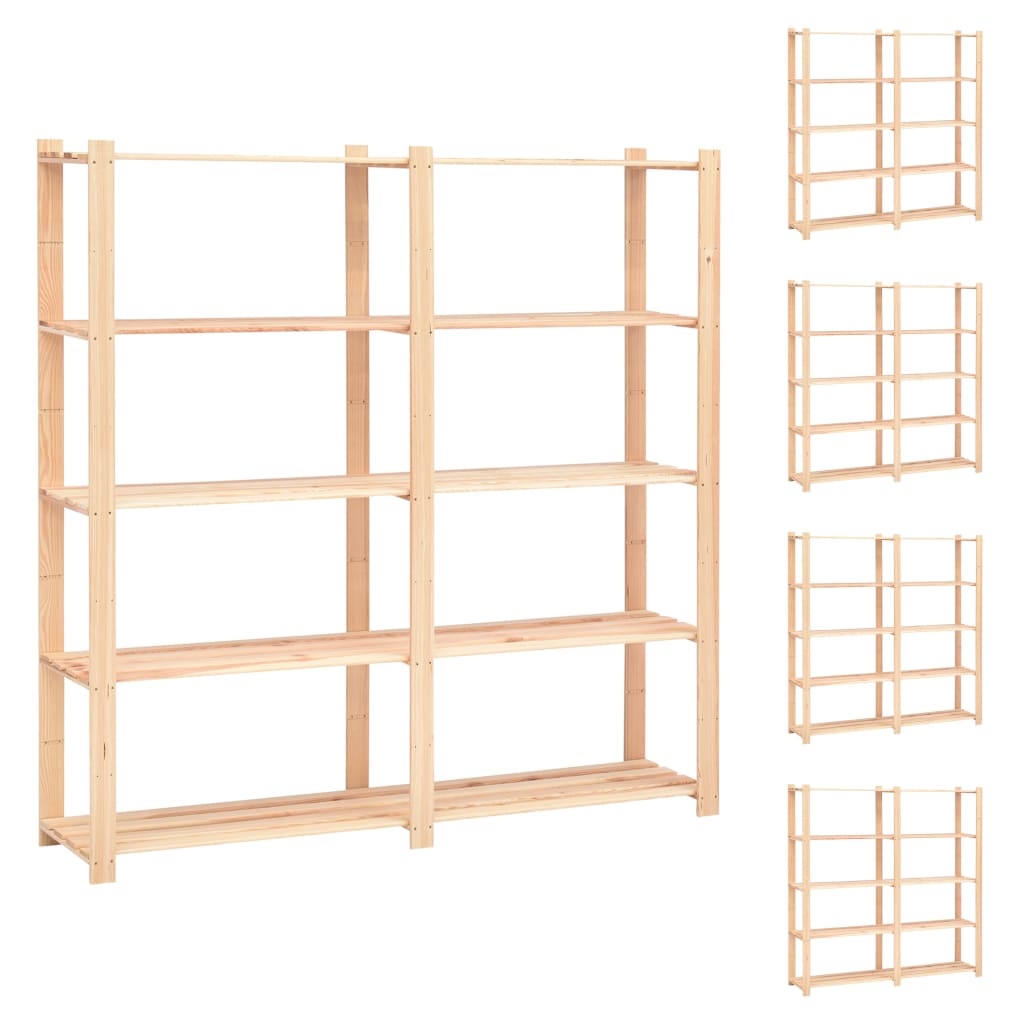 Förvaringshylla 5 Hyllplan 170X38X170 Massiv Furu 500 Kg