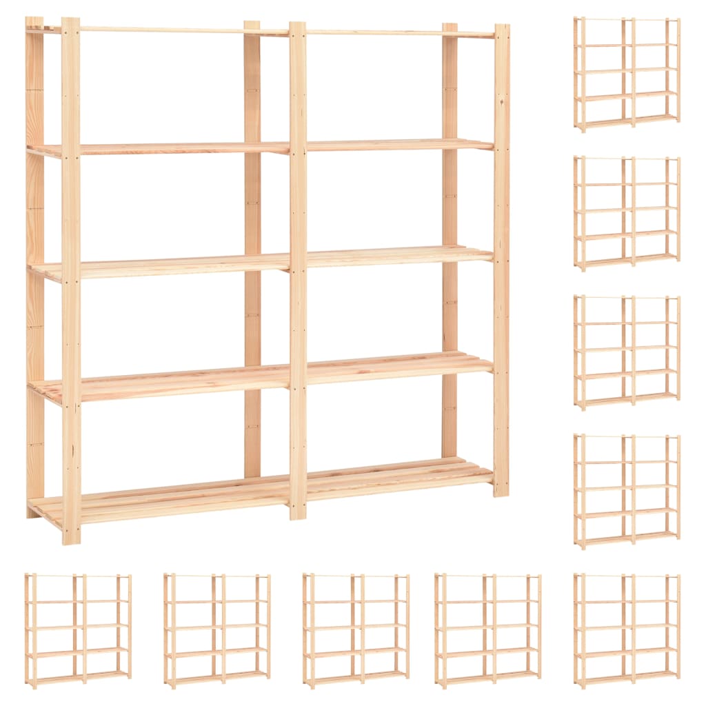 Förvaringshylla 5 Hyllplan 170X38X170 Massiv Furu 500 Kg