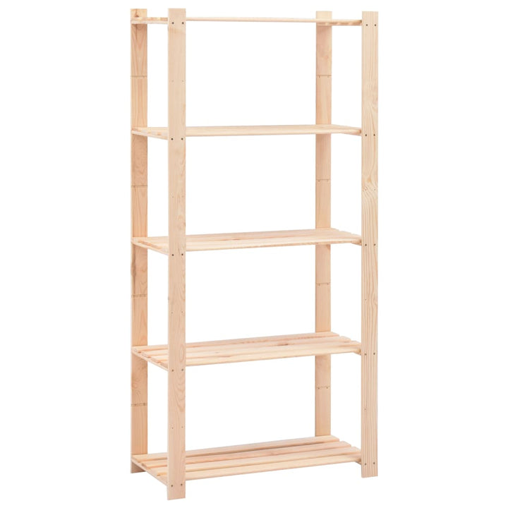Förvaringshylla 5 Hyllor 2 St 80X38X170 Cm Massiv Furu 250 Kg
