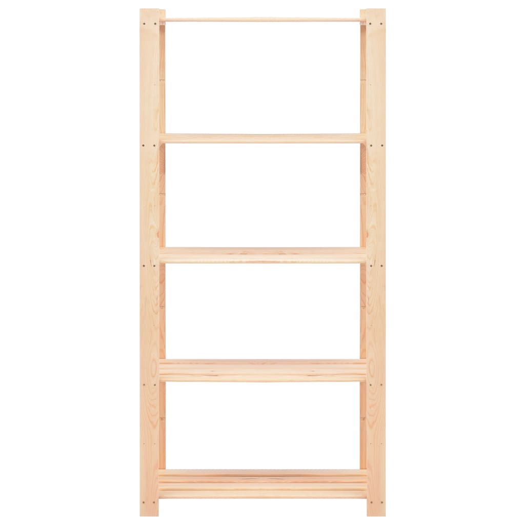 Förvaringshylla 5 Hyllor 2 St 80X38X170 Cm Massiv Furu 250 Kg