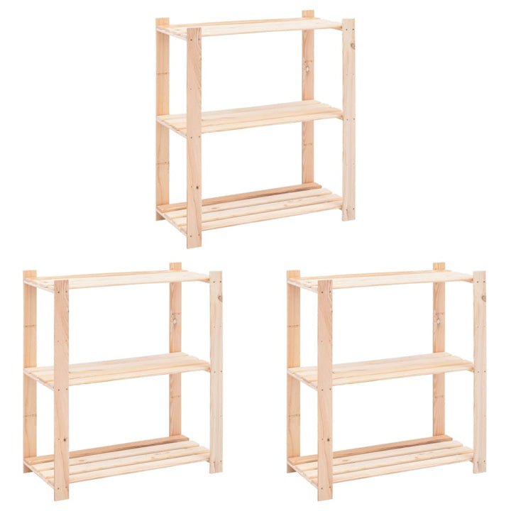 Förvaringshylla 3 Hyllplan 80X38X90 Massiv Furu 150 Kg