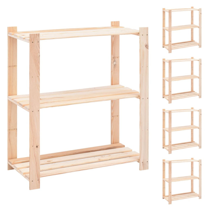 Förvaringshylla 3 Hyllplan 80X38X90 Massiv Furu 150 Kg
