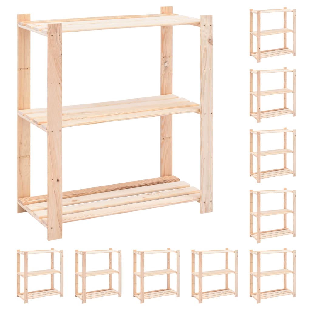 Förvaringshylla 3 Hyllplan 80X38X90 Massiv Furu 150 Kg