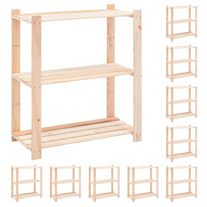 Förvaringshylla 3 Hyllplan 80X38X90 Massiv Furu 150 Kg