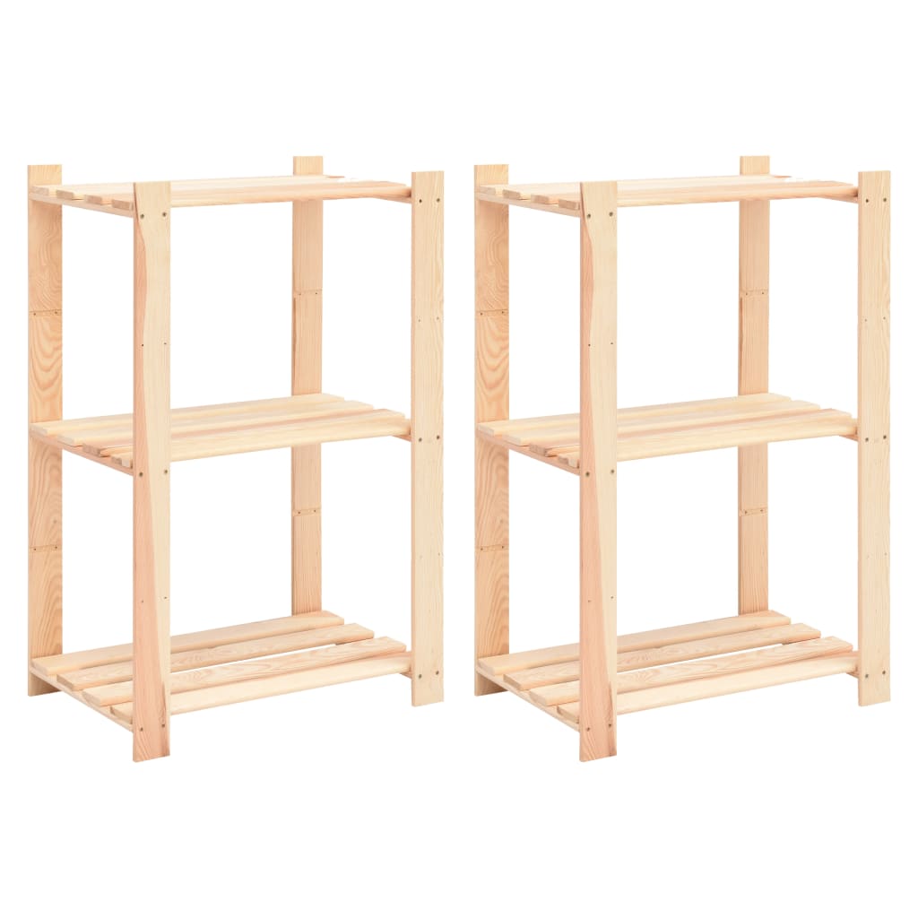 Förvaringshylla 3 Hyllor 2 St 60X38X90 Cm Massiv Furu 150 Kg