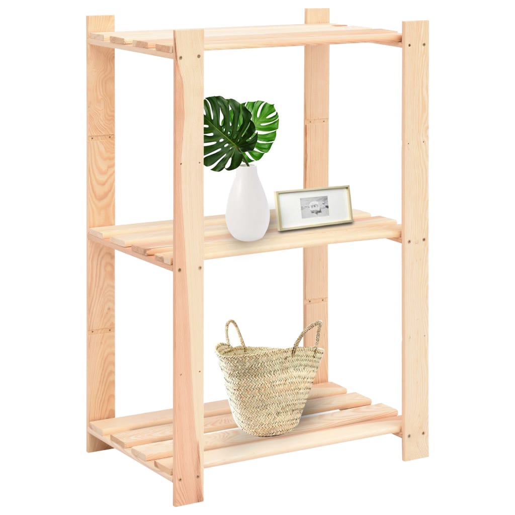 Förvaringshylla 3 Hyllor 2 St 60X38X90 Cm Massiv Furu 150 Kg