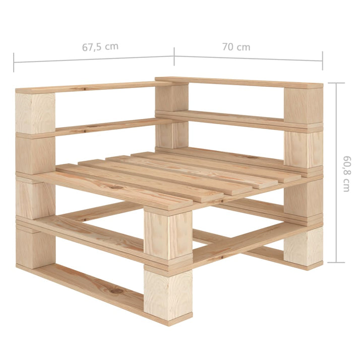 Pallsoffa Hörnsektion Trä