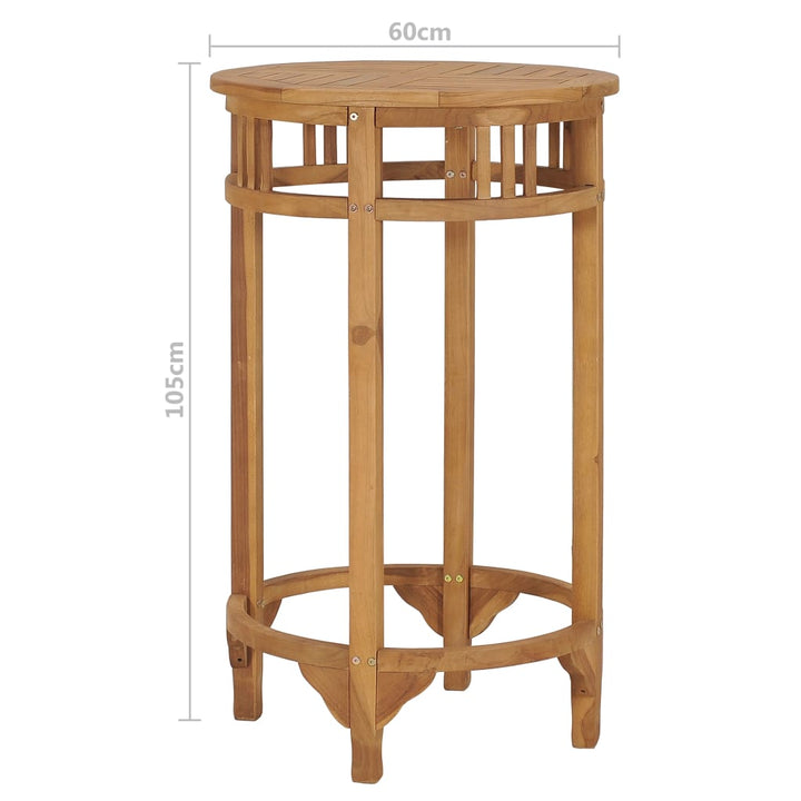 Barbord Ø 60 Cm Massiv Teak
