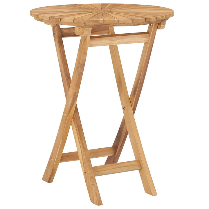 Hopfällbart Trädgårdsbord Ø 60 Cm Massivt Teakträ