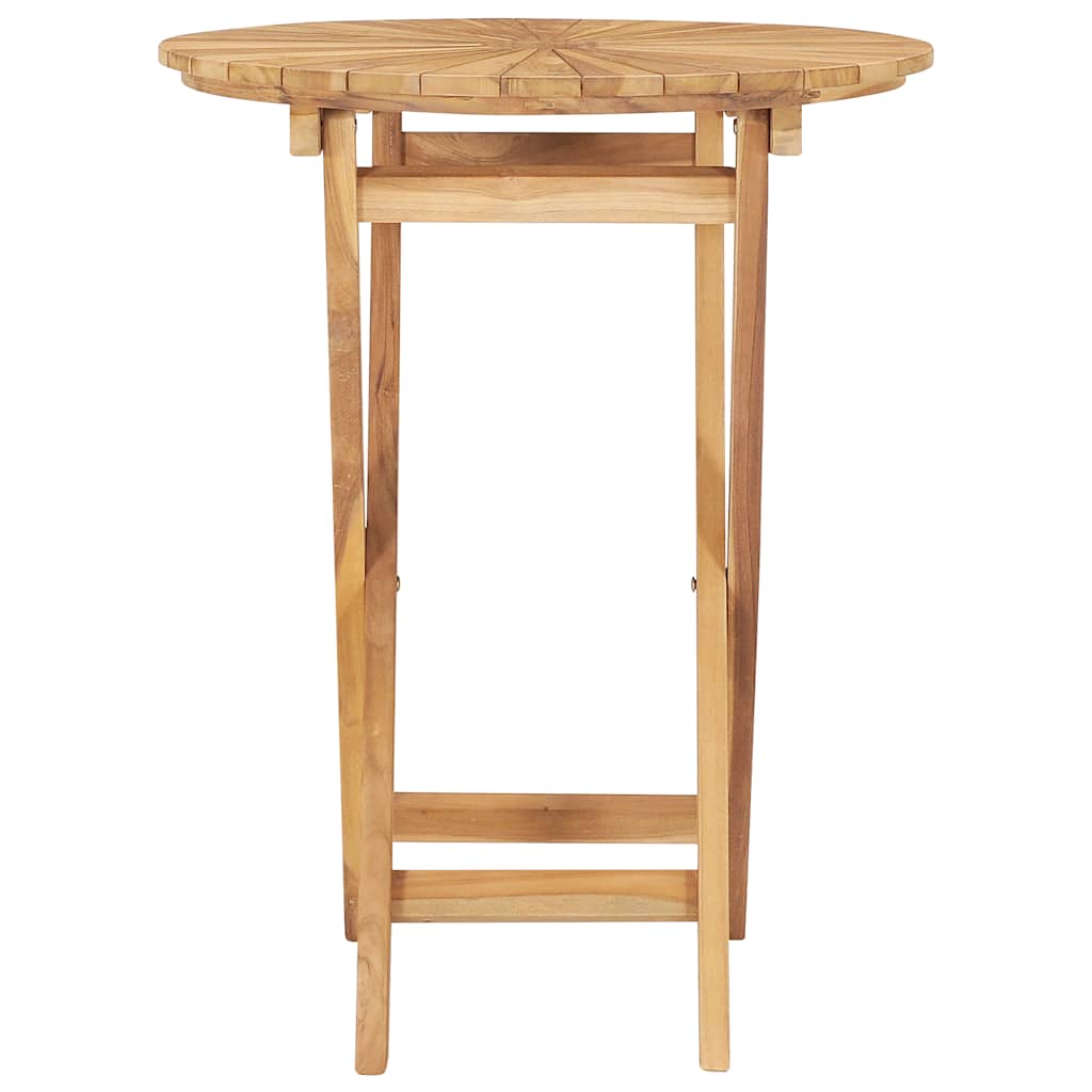 Hopfällbart Trädgårdsbord Ø 60 Cm Massivt Teakträ