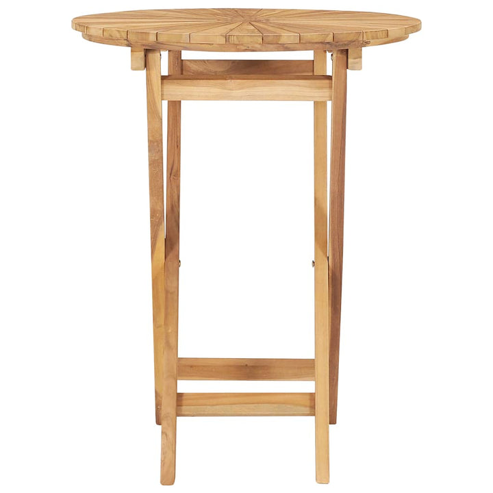 Hopfällbart Trädgårdsbord Ø 60 Cm Massivt Teakträ