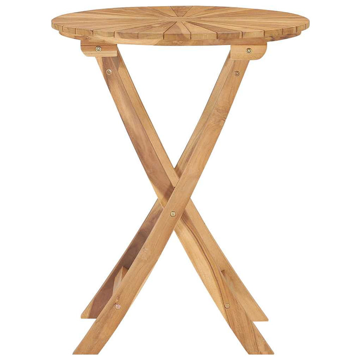 Hopfällbart Trädgårdsbord Ø 60 Cm Massivt Teakträ
