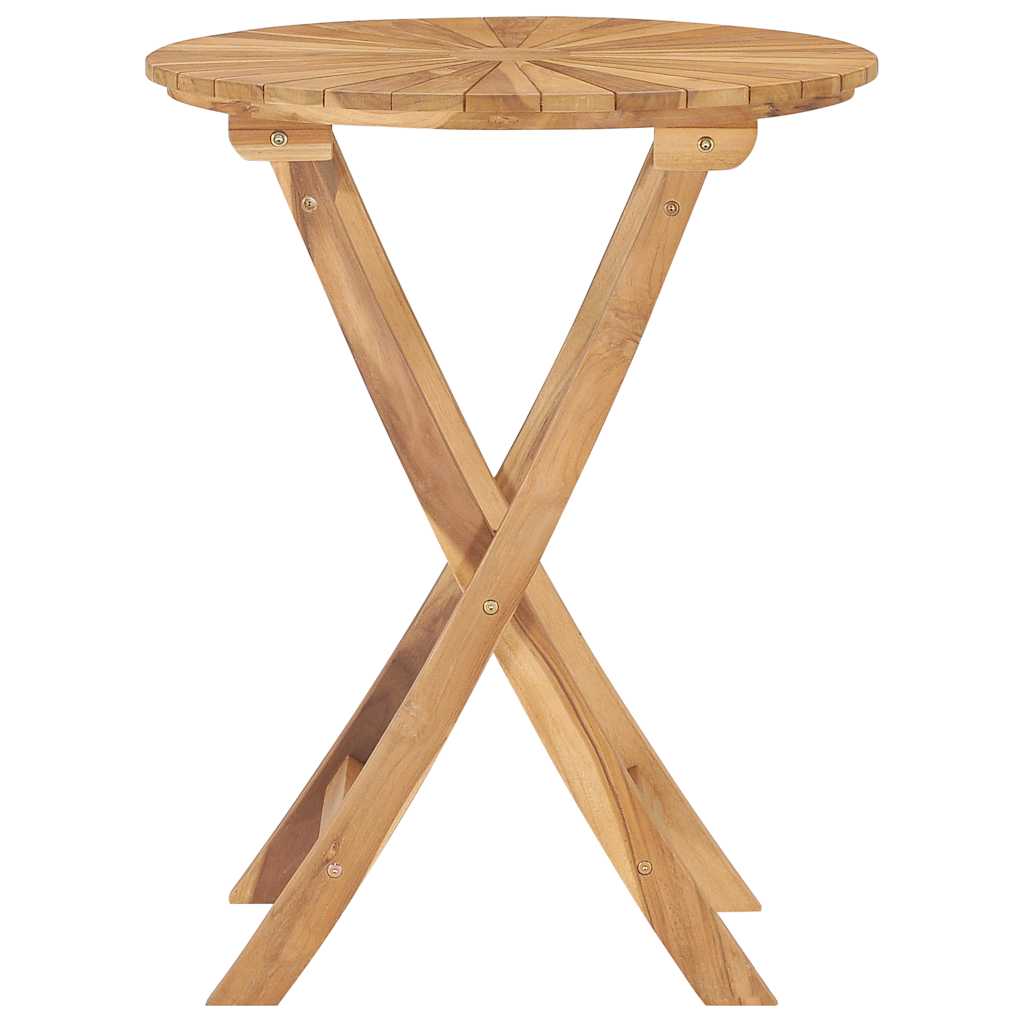 Hopfällbart Trädgårdsbord Ø 60 Cm Massivt Teakträ