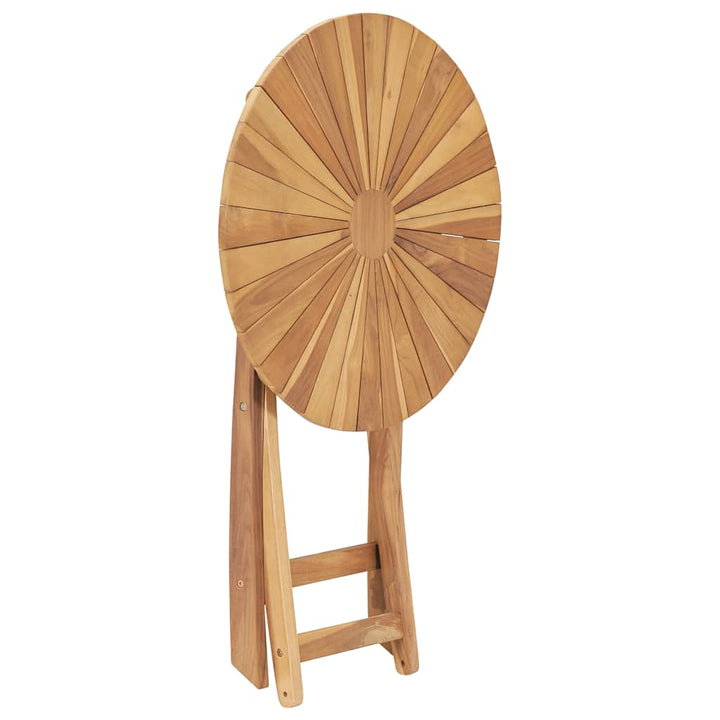 Hopfällbart Trädgårdsbord Ø 60 Cm Massivt Teakträ
