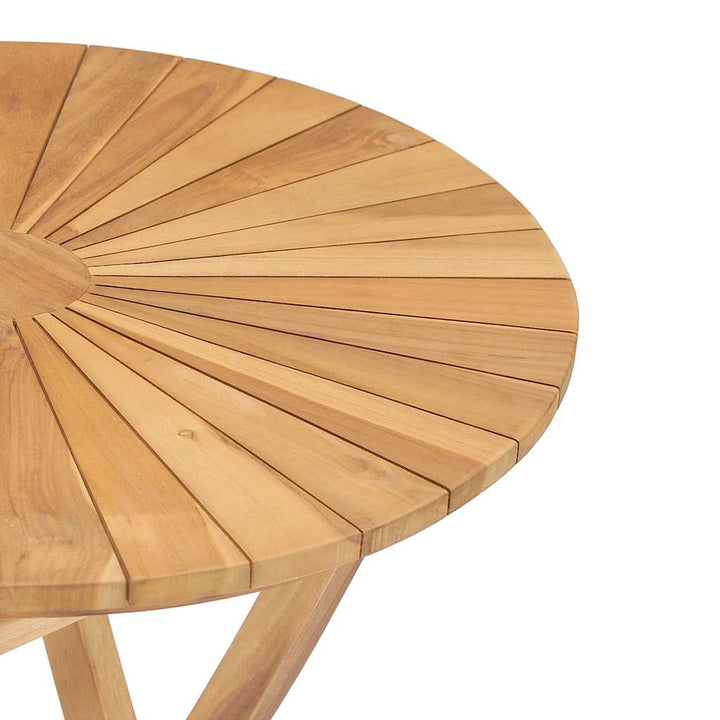 Hopfällbart Trädgårdsbord Ø 60 Cm Massivt Teakträ