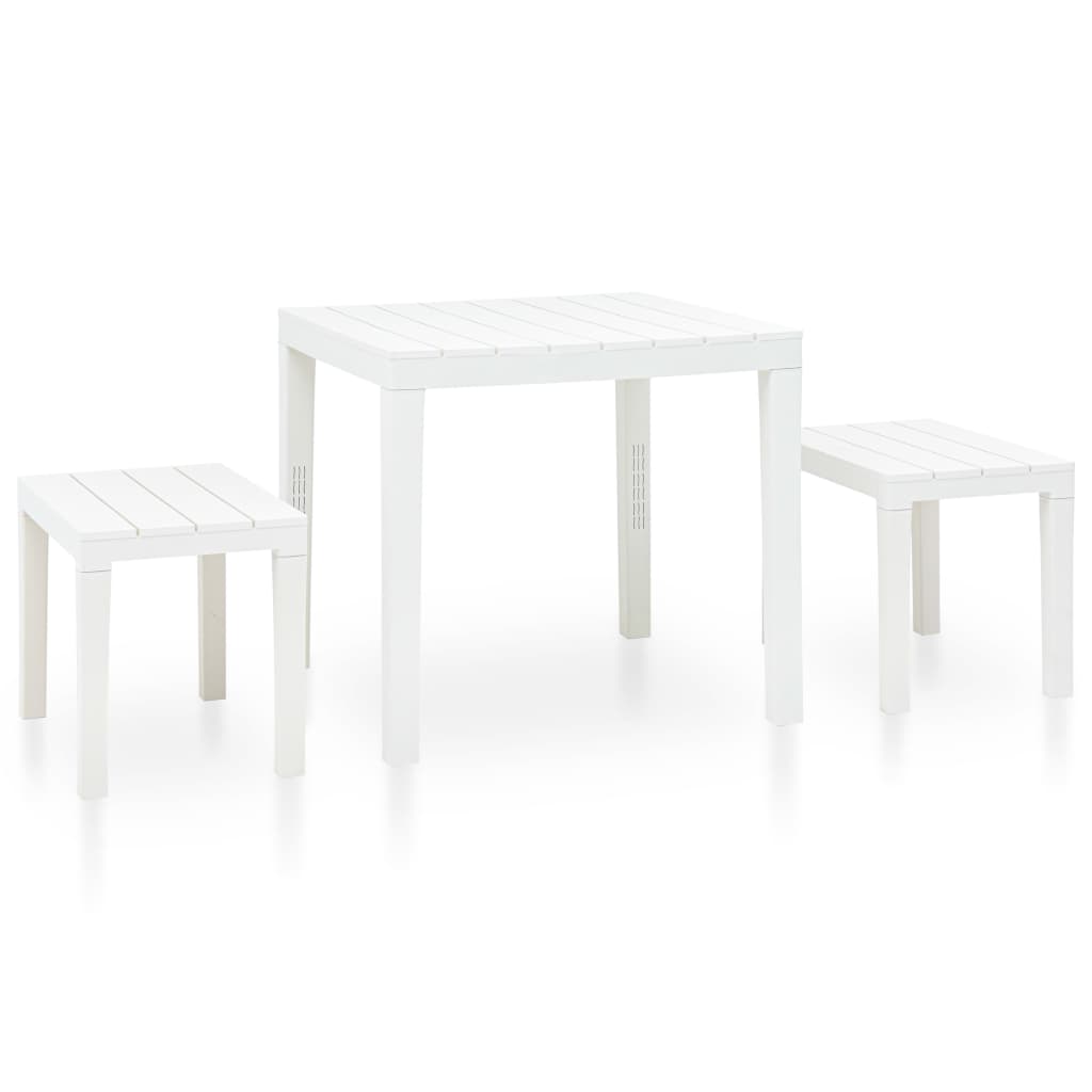 Trädgårdsbord Med 2 Bänkar Plast