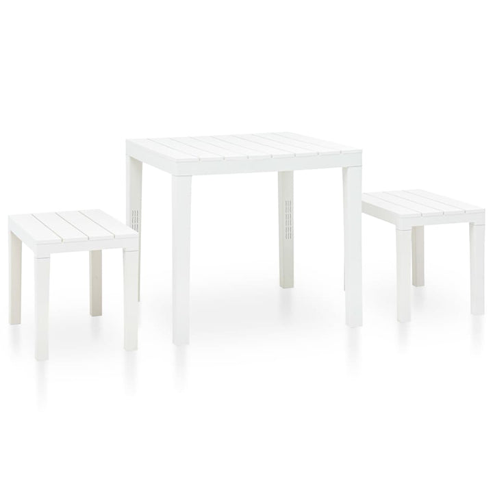 Trädgårdsbord Med 2 Bänkar Plast