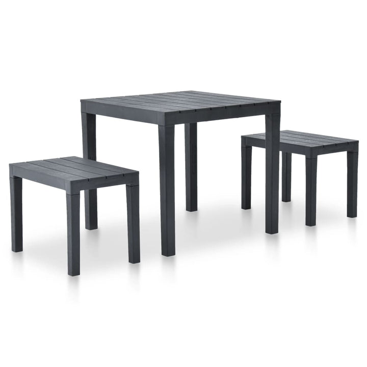 Trädgårdsbord Med 2 Bänkar Plast