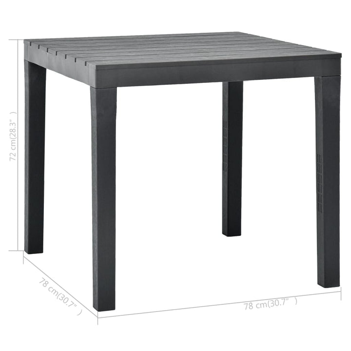 Trädgårdsbord 78X78X72 Cm Plast